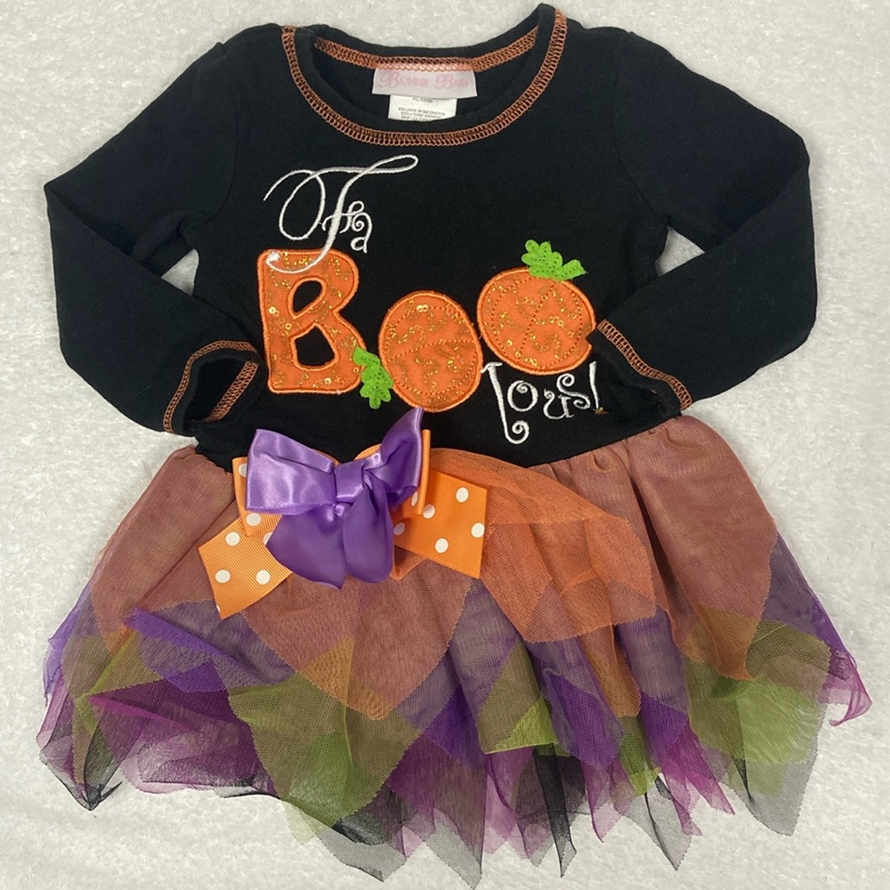 Bonnie baby “faboolous” Halloween tutu dress 12m
